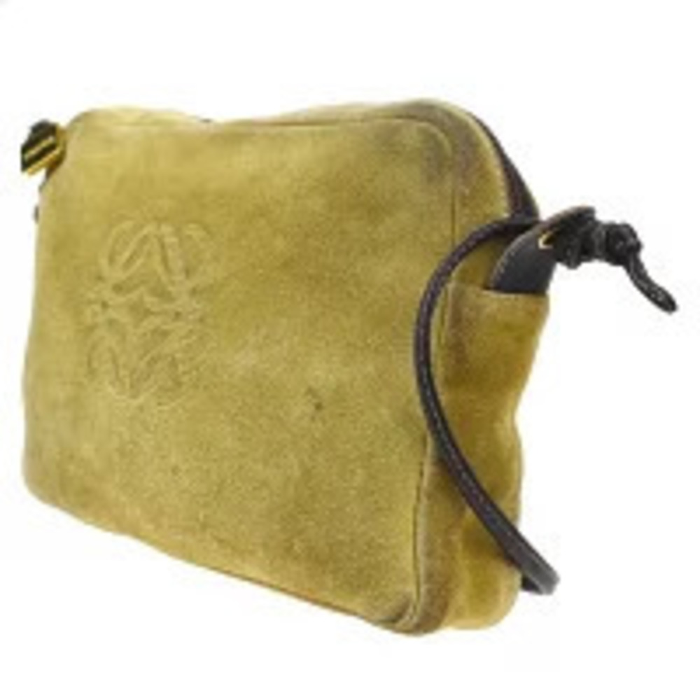 Loewe Beige Shoulder Bag Leather Suede Tan